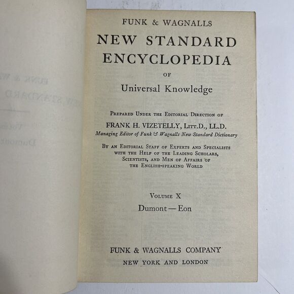 Funk and Wagnalls New Standard Encyclopedia 1931 1934 Vol X Dumont to Eon - Picture 5 of 15